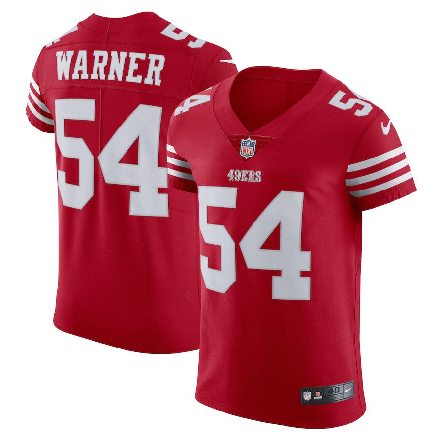 Men San Francisco 49ers 54 Fred Warner Nike Scarlet Vapor Elite NFL Jersey
